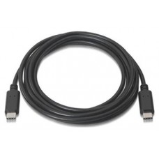 CABLE USB 2.0 3A TIPO USB-C/M-USB-C/M 0.5 M NEGRO NANOCABLE (Espera 4 dias)