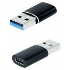 ADAPTADOR USB-A/M 3.1 A USB-C/H ALUMINIO NEGRO