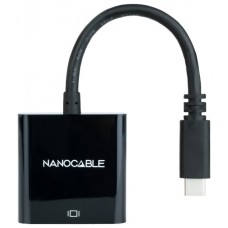 CONVERSOR USB-C A VGA PLASTICO NEGRO 10 CM NANOCABLE
