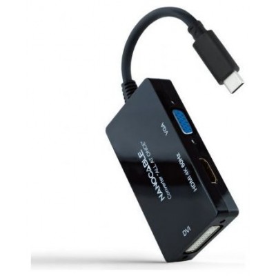 CONVERSOR USB-C/M A HDMI/H, DVI/H, VGA/H NANOCABLE (Espera 4 dias)