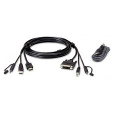 Aten 2L-7D02DHX2 cable para video, teclado y ratón (kvm) 1,8 m Negro (Espera 4 dias)