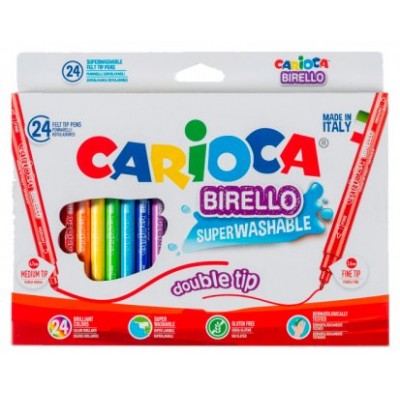 CAJA 24 ROTULADORES COLORES DOBLE PUNTA BIRELLO CARIOCA 41521 (Espera 4 dias)