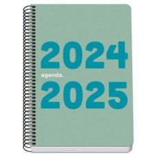 AGENDA ESCOLAR 2024-2025 TAMAÑO A5 TAPA POLIPROPILENO  SEMANA VISTA MEMORY BASIC VERDE DOHE 51761 (Espera 4 dias)