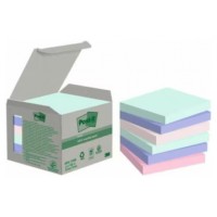 PACK 6 BLOCS 100 HOJAS NOTAS RECICLADAS ADHESIVAS 76X76MM COLORES SURTIDO PASTEL CAJA CARTÓN 654-1GB-N POST-IT 7100259123 (Espera 4 dias)