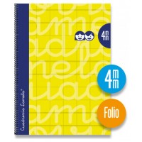 CUADERNO FOLIO FORRADO RAYADO 4 MM AMARILLO LAMELA 7FTE04AM (MIN5) (Espera 4 dias)