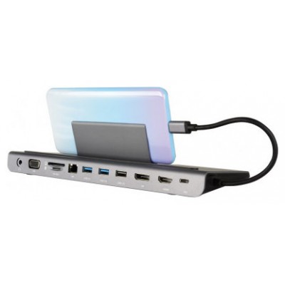 KRAMER KDOCK-4 USB-C HUB MULTIPORT ADAPTER 2 USB 3.0, 1USB 2.0, 1 ETHERNET, SD, UNBALANCED STEREO OUTPUT:4K@30 HDMI ,4K@30 DP,VGA (91-00015999) (Espera 4 dias)