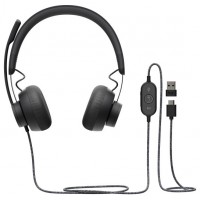 Headset Logitech Zone Wired Teams Usb-a Usb-c Graphite