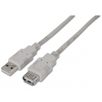 AISENS - CABLE USB 2.0, TIPO A/M-A/H, BEIGE, 3.0M