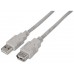 AISENS - CABLE USB 2.0, TIPO A/M-A/H, BEIGE, 3.0M