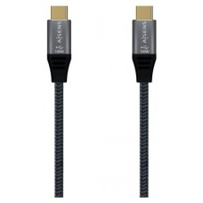 AISENS - CABLE USB 2.0 ALUMINIO 5A 100W E-MARK, USB-C/M-USB-C/M, GRIS, 2.0M