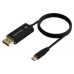 AISENS - CABLE CONVERSOR ALUMINIO USB-C A DISPLAYPORT 8K@60HZ, USB-C/M-DP/M, NEGRO, 1.8M