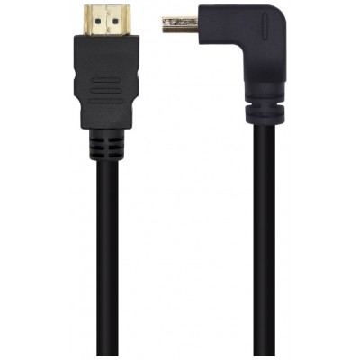 CABLE HDMI V2.0 ACODADO 4K 60HZ 18GBPS AM-AM NEGRO