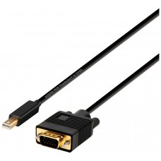 AISENS - CABLE CONVERSOR MINI DP A VGA, MINI DP/M-VGA/M, NEGRO, 2.0M