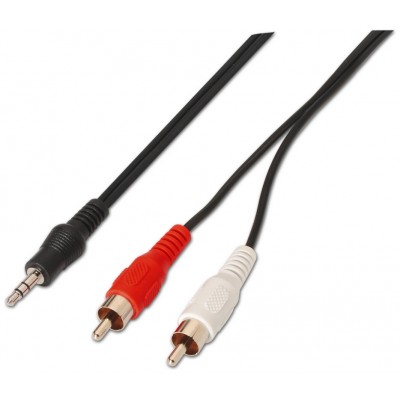 CABLE AUDIO ESTEREO JACK 3.5M-2XRCAM NEGRO 3.0M AISENS