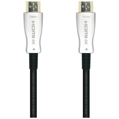 AISENS - CABLE HDMI V2.0 AOC PREMIUM ALTA VELOCIDAD / HEC 4K@60HZ 18GBPS, A/M-A/M, NEGRO, 15M