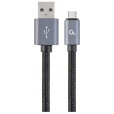 CABLE USB TIPO C GEMBIRD TRENZADO ALGODÃ?N CONECTORES METÃ?LICOS, 1,8 M