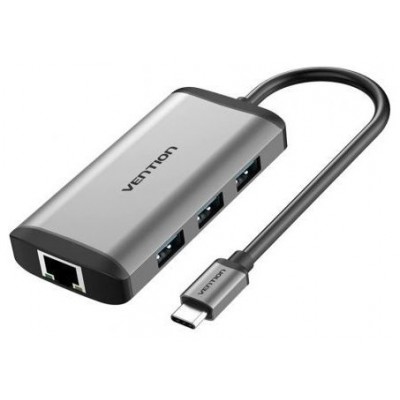 DOCKING STATION 6 PUERTOS USB-C 1xHDMI/3xUSB-A/1xUSB-C PD/1xRJ45 GRIS VENTION (Espera 4 dias)