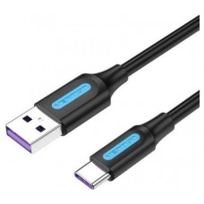CABLE USB-A A USB-C M-M 0.25 M NEGRO VENTION (Espera 4 dias)