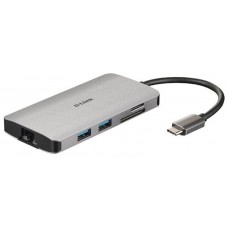 HUB D-LINK USB-C 8 EN 1 CON HDMI / ETHERNET / USB-C ALIMENTADO / LECTOR DE TARJETAS (Espera 4 dias)