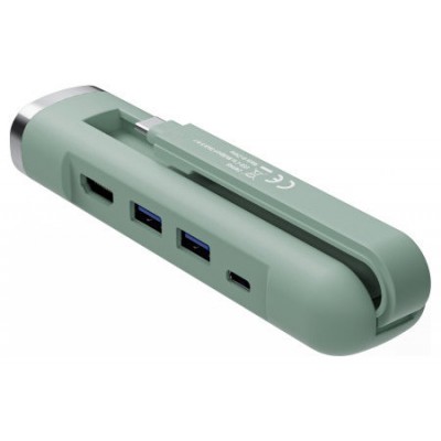 HUB EWENT USB-C Y USB-A MULTIPORT DOCK 5-1 HDMI VERDE