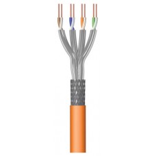 CABLE DE RED CAT 7 S/FTP AWG23/1 CU DE 100 METROS CUBIERTA LSZH NARANJA.