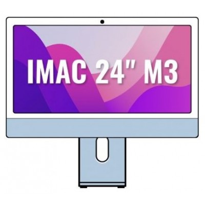 iMAC APPLE 24"" RETINA 4.5K M3 8CORE+GPU 10CORE 512GB BLUE MQRR3Y/A (Espera 4 dias)