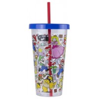 VASO DE PLÁSTICO CON PAJITA SUPER MARIO 700ML PALADONE PP8015NN (Espera 4 dias)