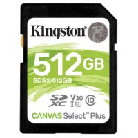 Kingston Technology Canvas Select Plus memoria flash 512 GB SDXC Clase 10 UHS-I (Espera 4 dias)