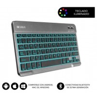 SUBBLIM Teclado Retroiluminado Bluetooth Smart Backlit BT Keyboard Grey (Espera 4 dias)