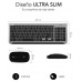 SUBBLIM Teclado con Ratón Bluetooth + 2.4G Combo Dual Prestige Extendido Gris/Negro (Espera 4 dias)