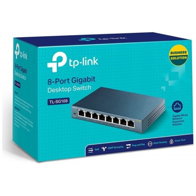 SWITCH TP-LINK SG108S 8PTOS 10/100/1000MBPS (Espera 4 dias)